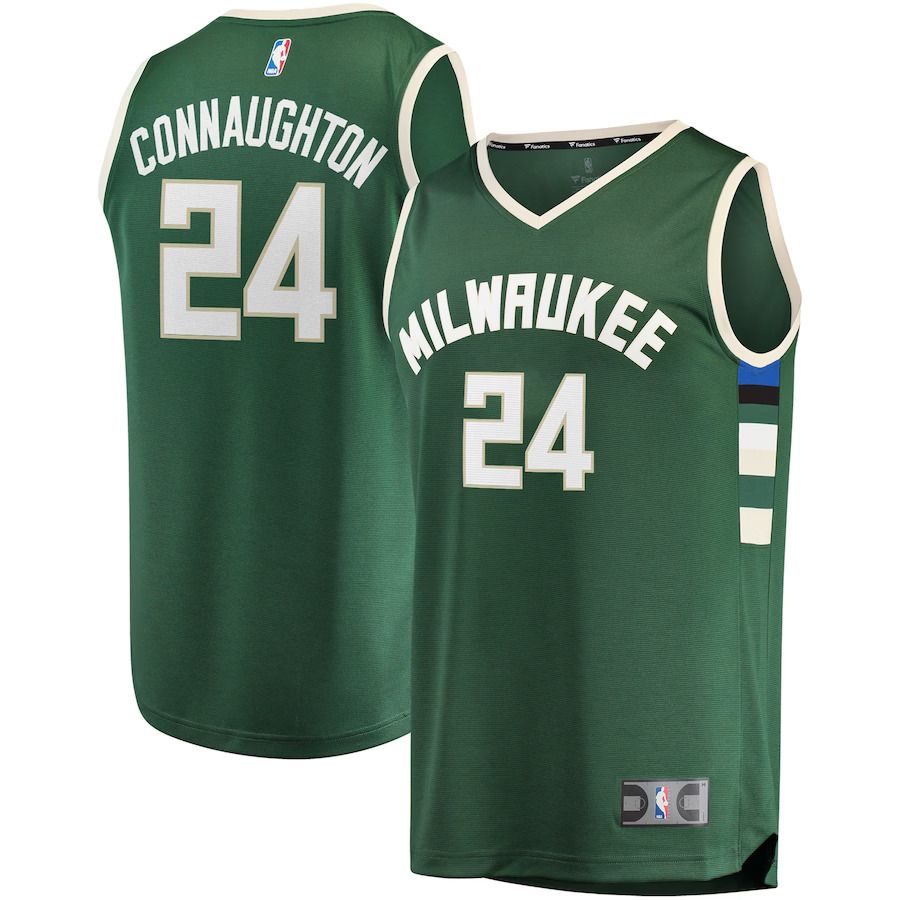 Men Milwaukee Bucks #24 Pat Connaughton Fanatics Branded Hunter Green Fast Break Replica NBA Jersey